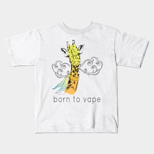 Vaping | Born to Vape - Vaping Giraffe Watercolor Kids T-Shirt